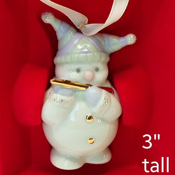 Lenox Snowman Ornaments Set of 5 Playing Instruments Gilded Porcelain Christmas - Picture 6 of 14